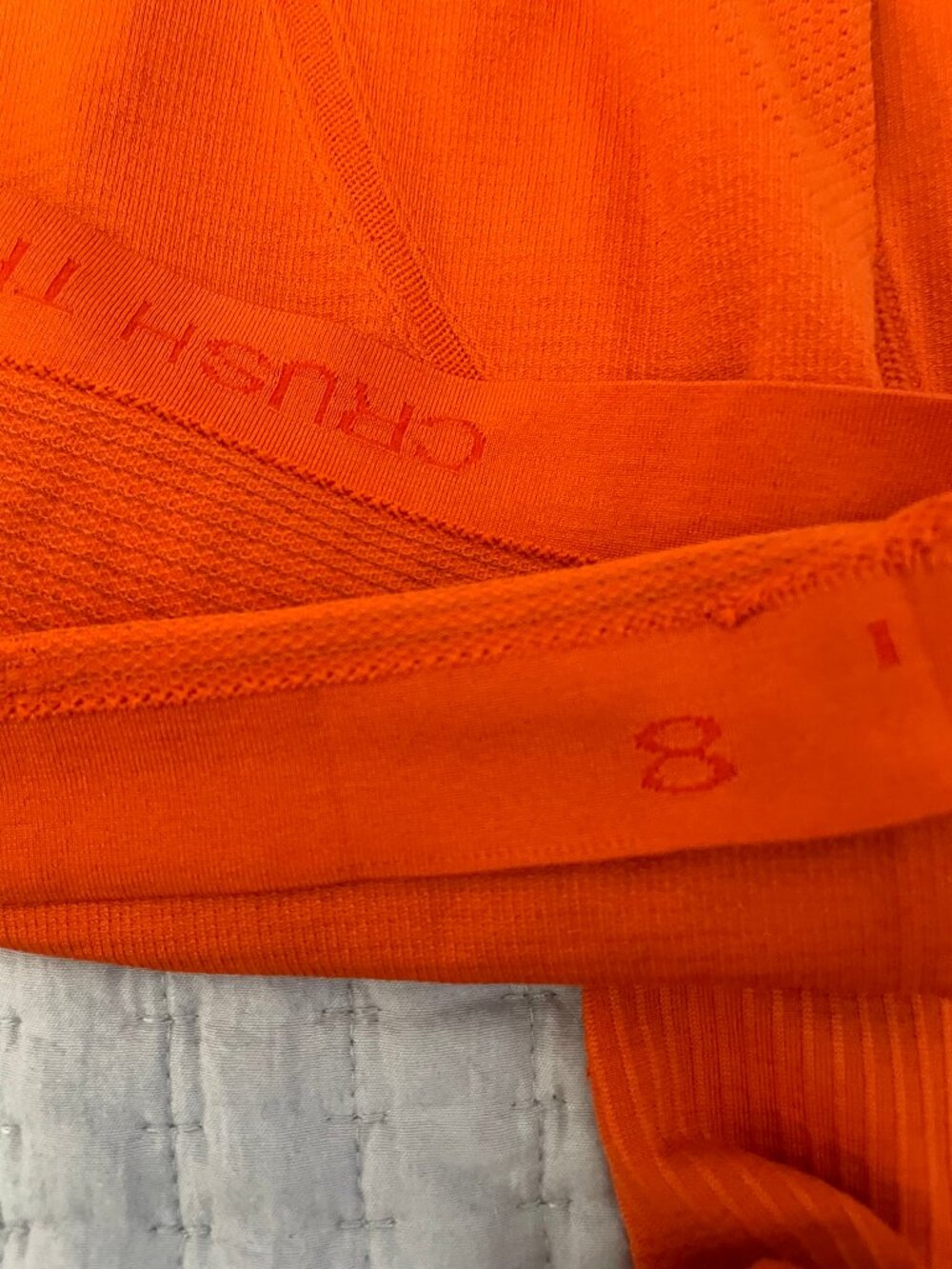 Lululemon Swiftly Tech Long Sleeve Womens 8 Orange Thumbholes pilling/snag - Picture 6 of 11